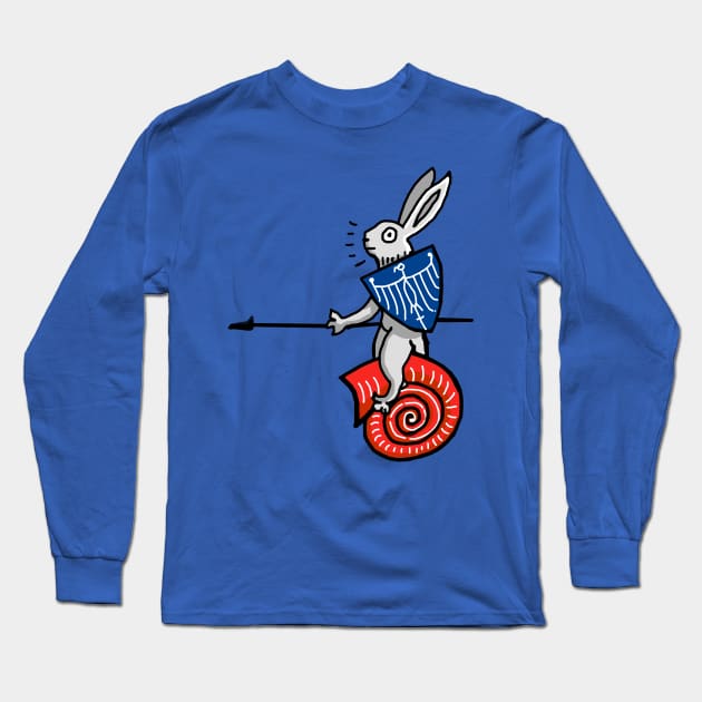 Bunny Snail Rider After MS Yates Thompson 8 F 294 Long Sleeve T-Shirt by Donnahuntriss